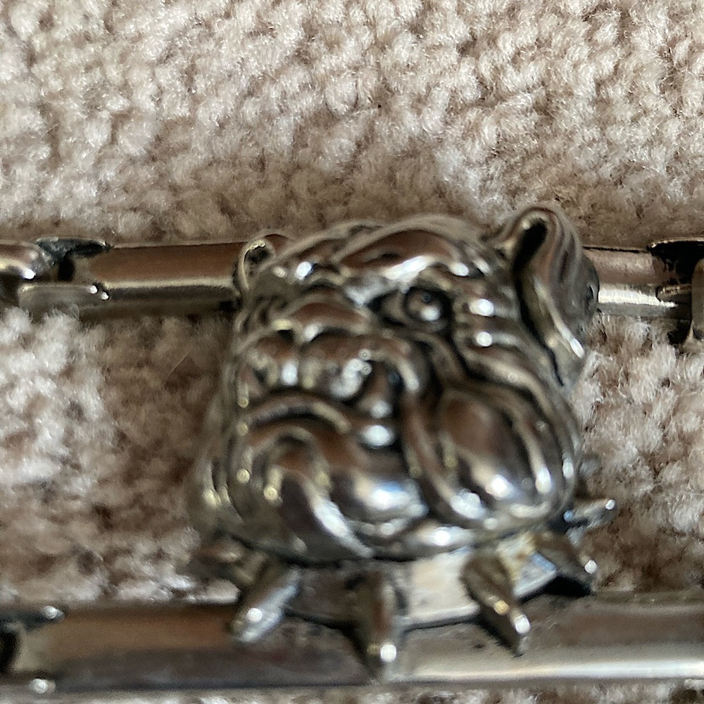 Bulldog lovers! Very cool belt metal and leather